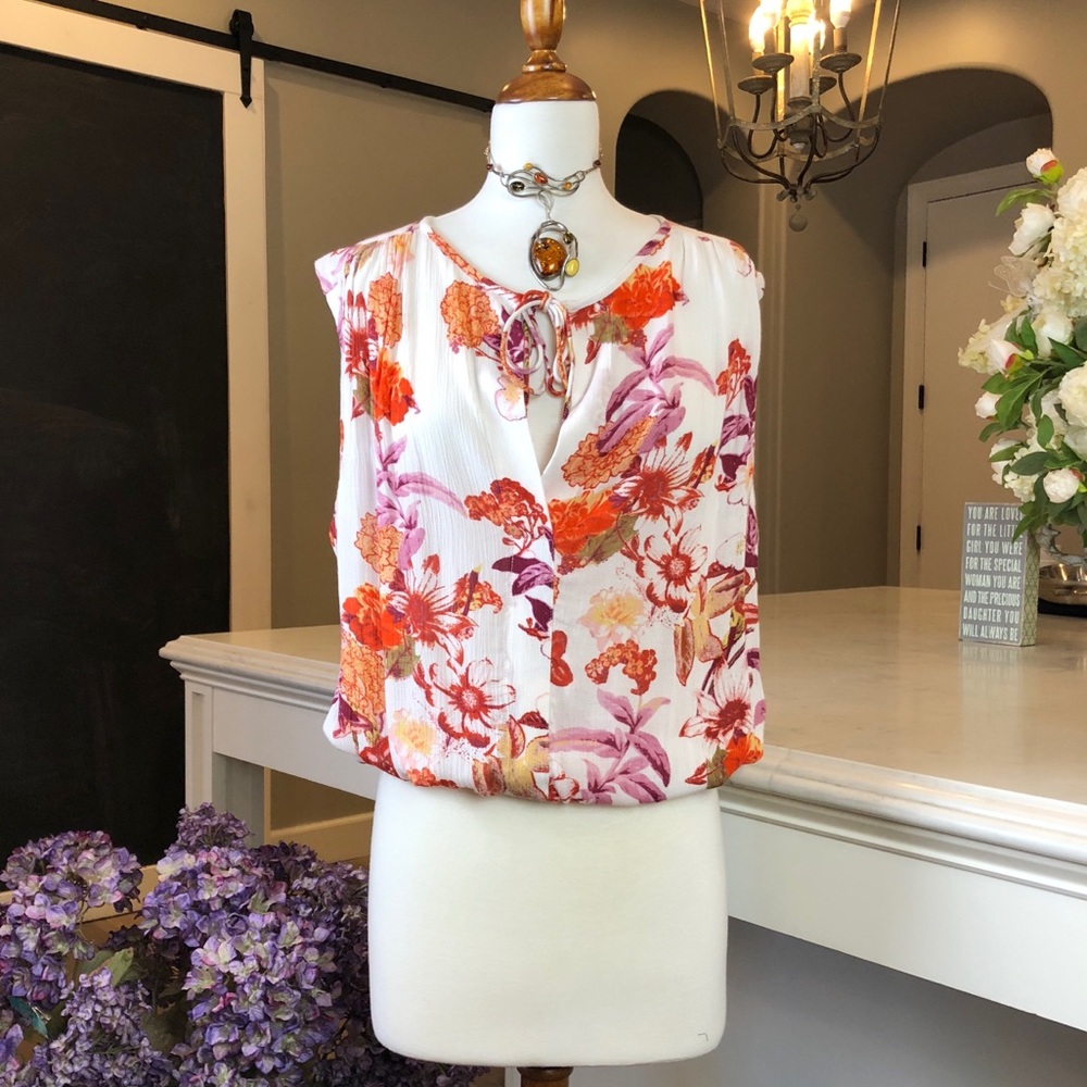 NWT Lucky Brand Fall Floral Sleeveless Top